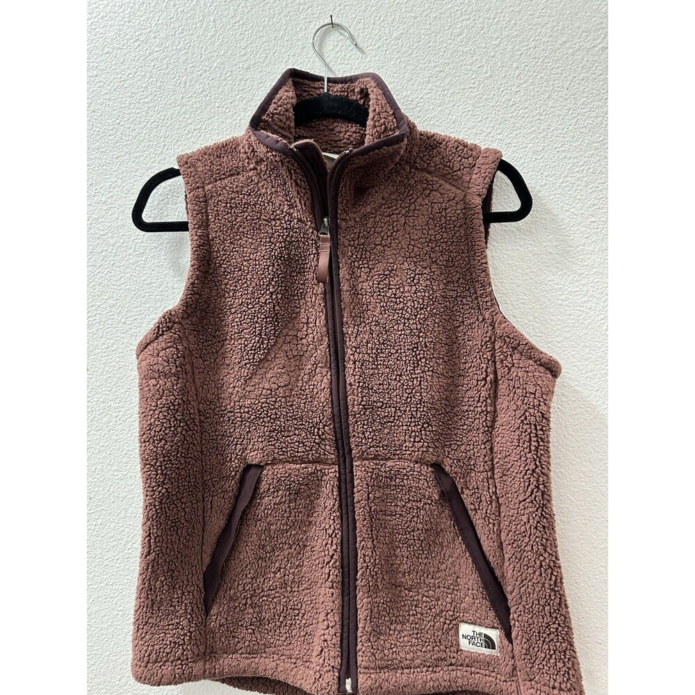 The North Face Vest Womens Sz Small Sherpa Full Zip Pockets Stretch